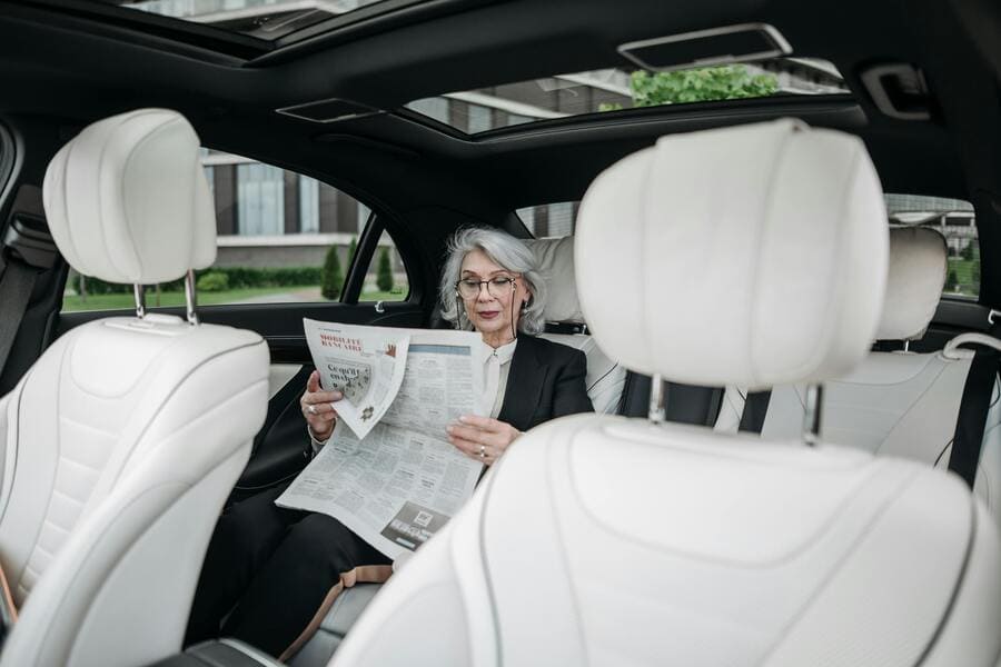 Cliente dans un taxi ou un VTC